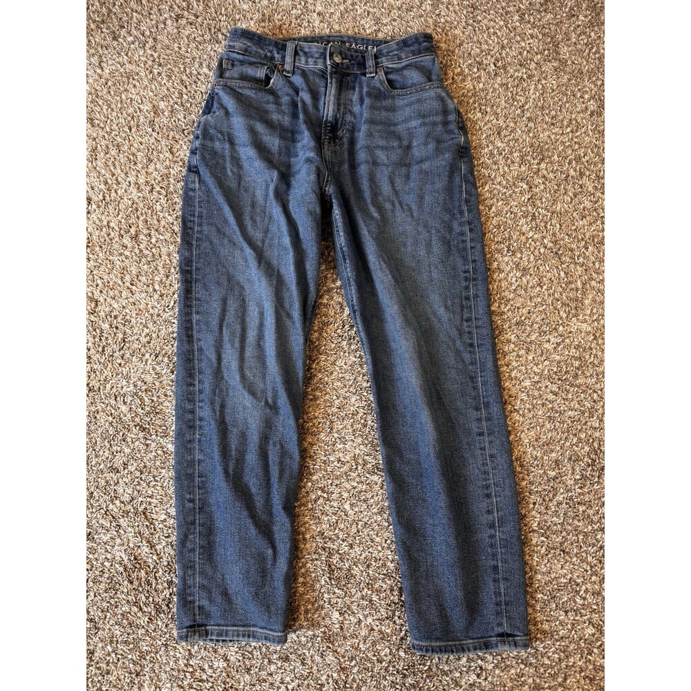 American Eagle Mom Jeans Women’s 0 Short Stretch Medium Wash High Rise 26”
